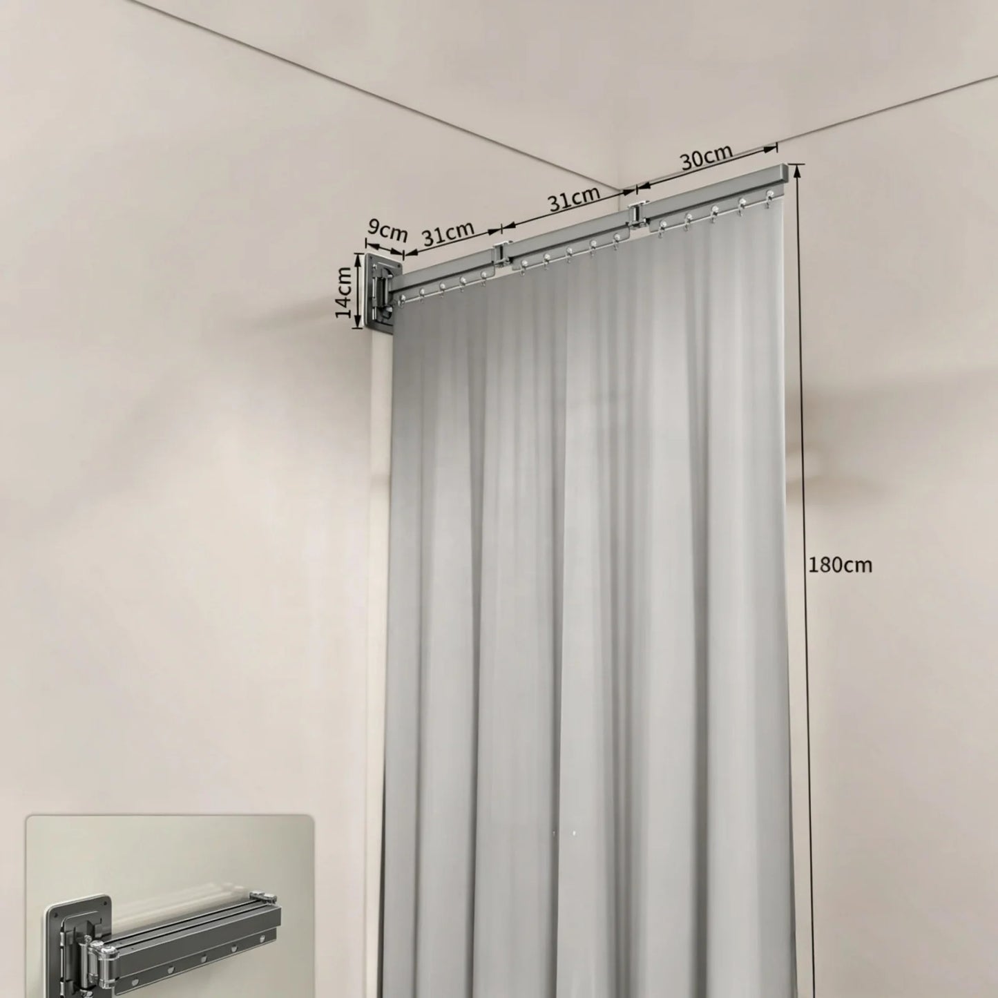 SUBEI Wholesale 5-Fold Shower Curtain Waterproof Foldable Shower Curtain Rod Clothes Hanger Rack Space-saver Bathroom Balcony