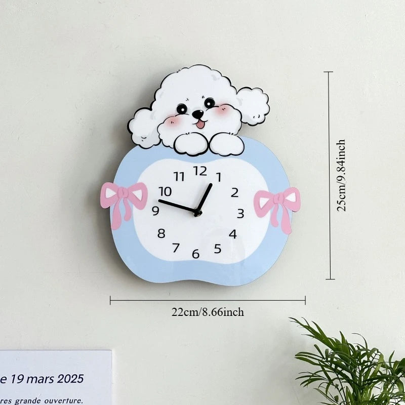 Cute Swing Clock, Silent Decoration, Creative Clock, Pet Living Room, Cartoon Dog Wall Clock