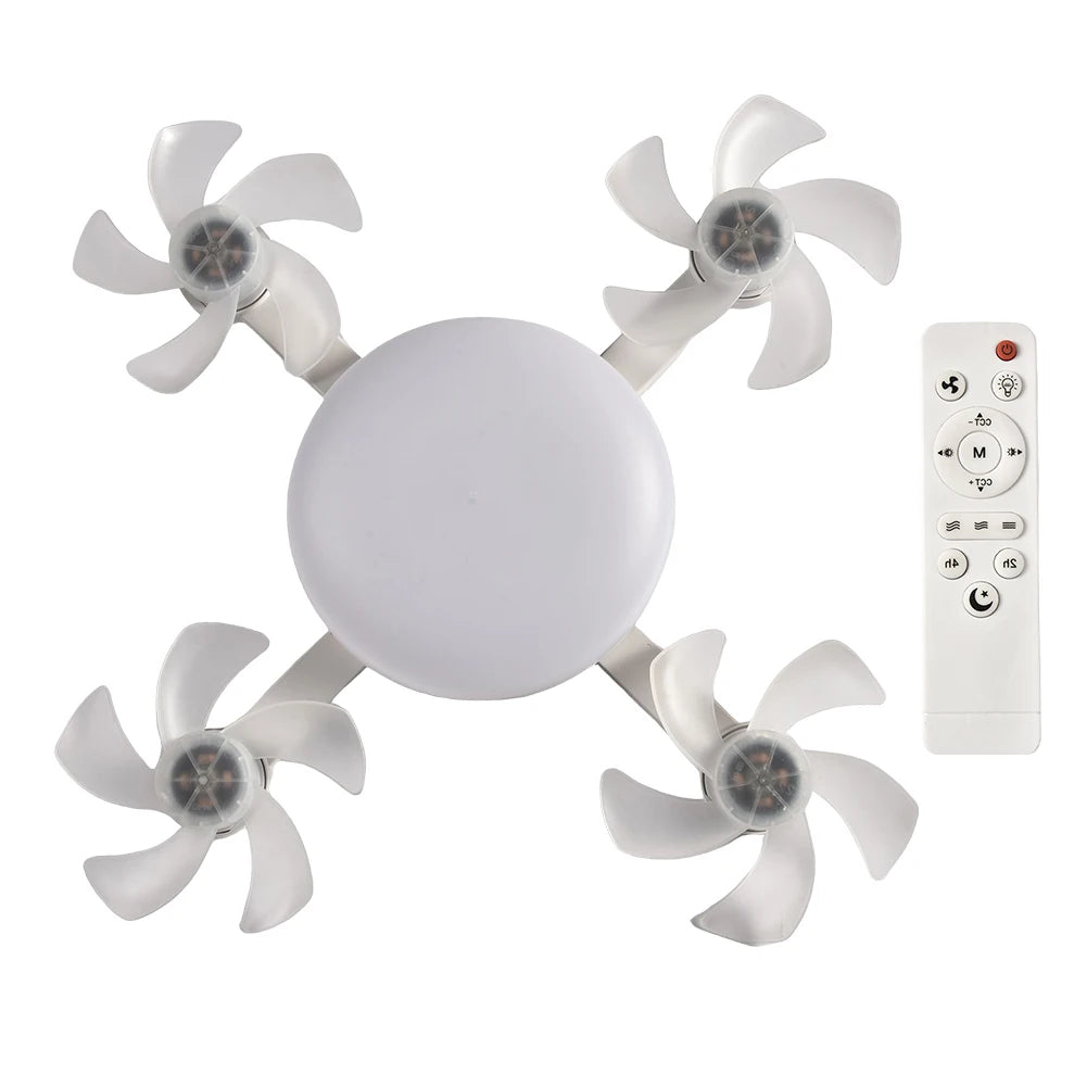 Intelligent ceiling light electric fan light Kitchen high wind power Silent Easy to clean e27 Screw Fan Light Restaurant Fan Eye