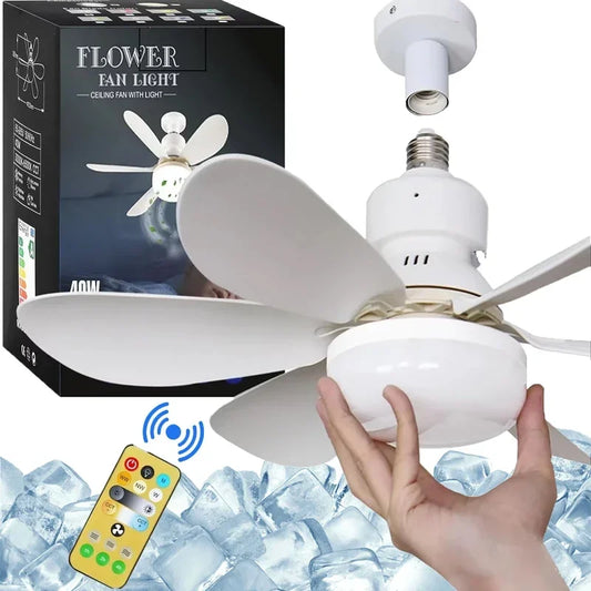 Ceiling Fan Light E27 with Remote LED Dimming Function Suitable for Living Room Study and Home use 85-265V