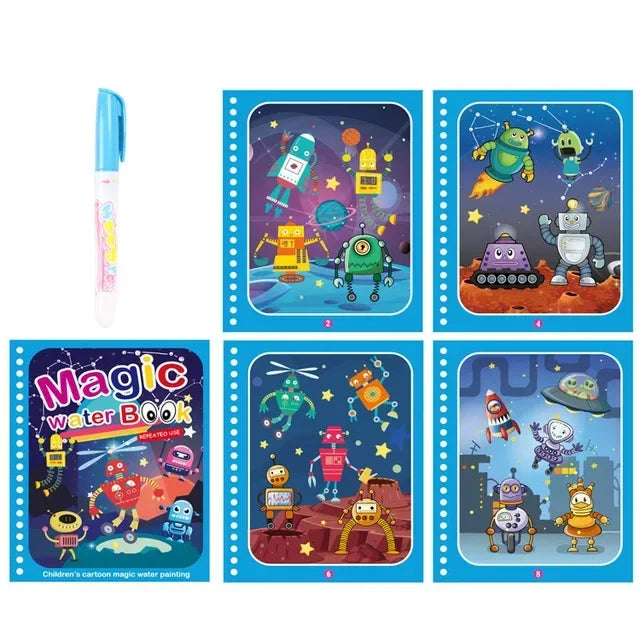 Magic Water Book with Pen Children Learning Education Toy Baby Montessori Toys Drawing Coloring Books for Kids 2 To 4 Years Old