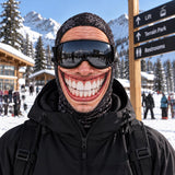 Black pattern bared teeth