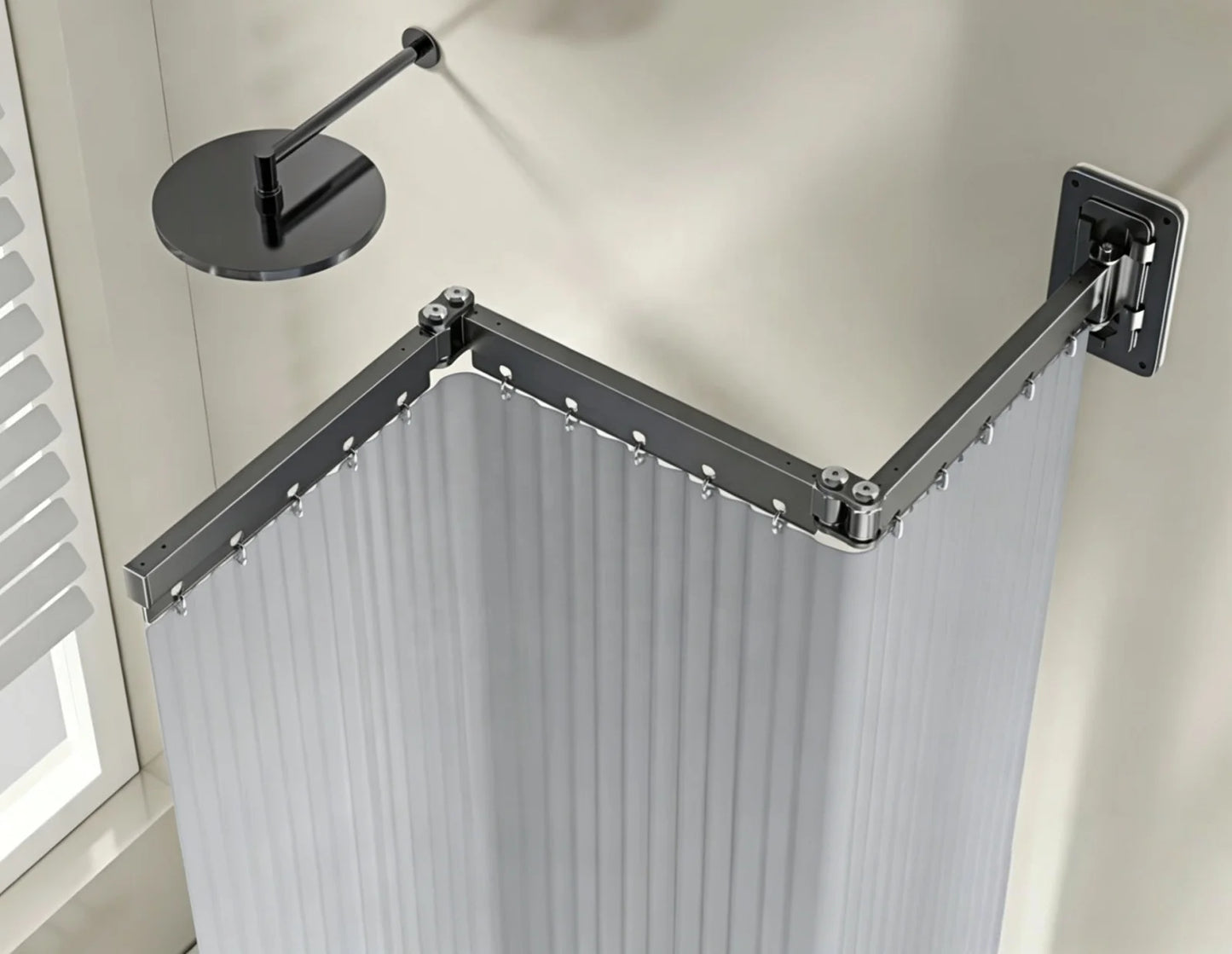 SUBEI Wholesale 5-Fold Shower Curtain Waterproof Foldable Shower Curtain Rod Clothes Hanger Rack Space-saver Bathroom Balcony