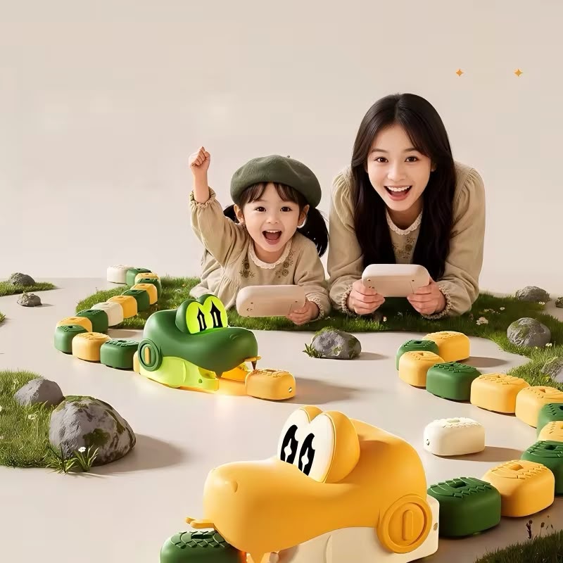 Electric Magnetic Greedy Snake RC Car Set Two Player Battle Interactive Game Toy Remote Control Vehicle Play Gift