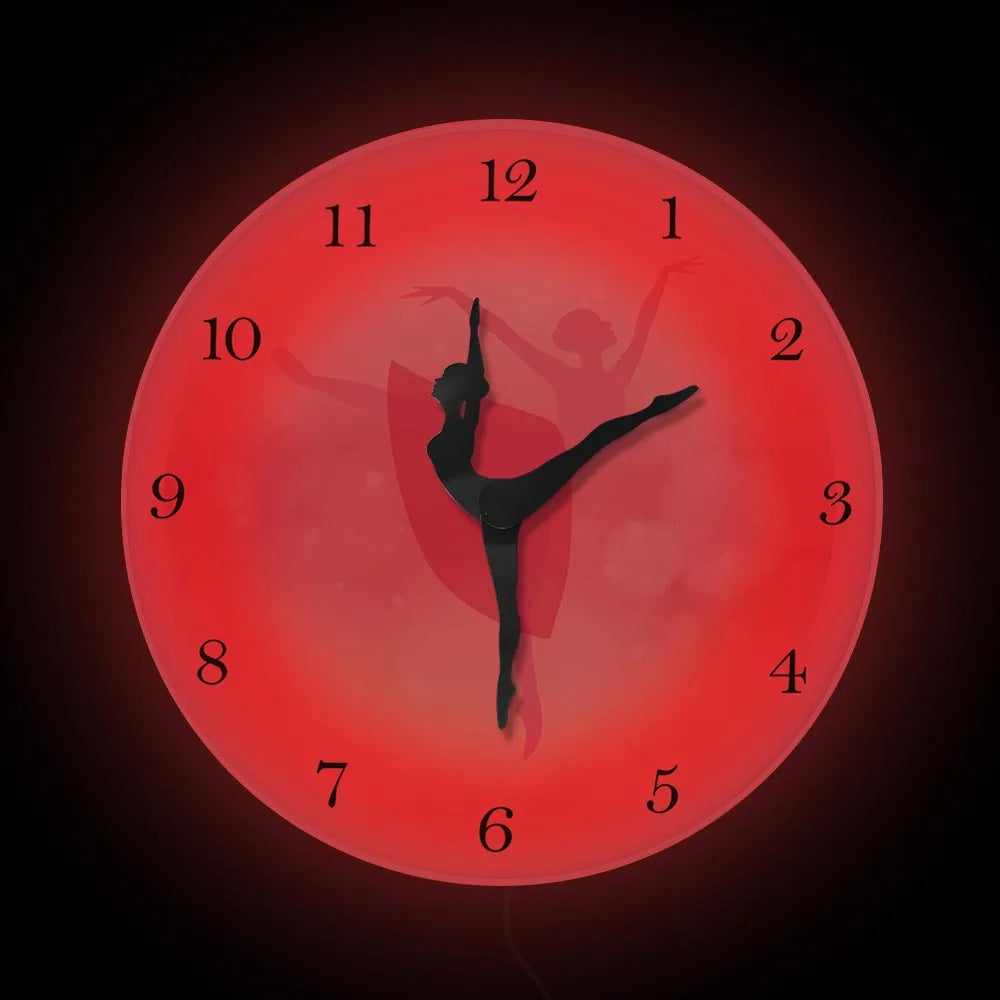 Girl Bedroom Decor Ballet Girl Princess Pink Wall Clock Baby Girl Dancing Wall Clock Ballerina Moving Leg Dancing Clock Watch
