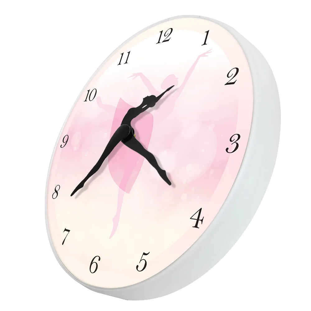 Girl Bedroom Decor Ballet Girl Princess Pink Wall Clock Baby Girl Dancing Wall Clock Ballerina Moving Leg Dancing Clock Watch
