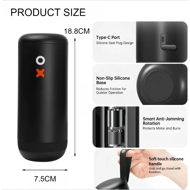 TIMEMORE Nuttii OX Electric Burr Coffee Grinder Adjustable Grind Coffee Bean Mill Portable Espresso Grinders Home Office Gifts