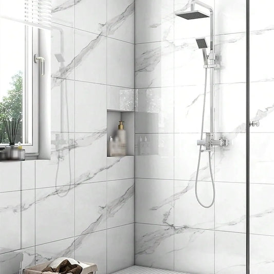 Waterproof Peel and Stick Marble Wall Tiles11.8x11.8 in Self Adhesive PVC Panels for Bathroom Kitchen and Living Room