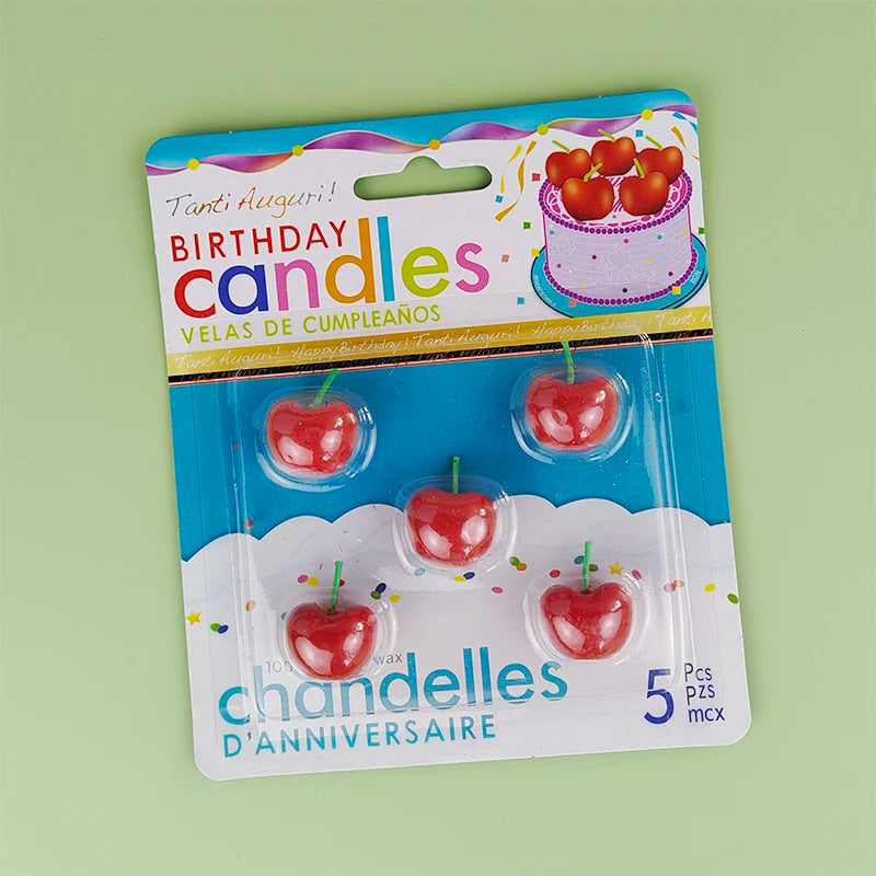 Cherry Birthday Cake Candle Cherry Fruit Candle Pink Girl Cute Candle Creative Children's Cartoon Candle