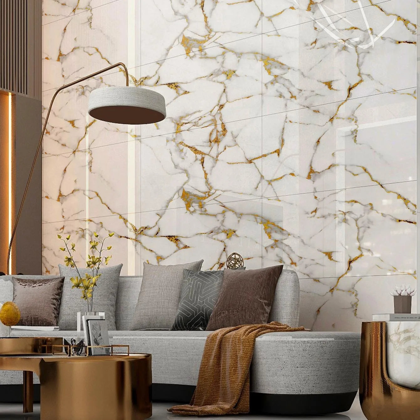 Waterproof Peel and Stick Marble Wall Tiles11.8x11.8 in Self Adhesive PVC Panels for Bathroom Kitchen and Living Room