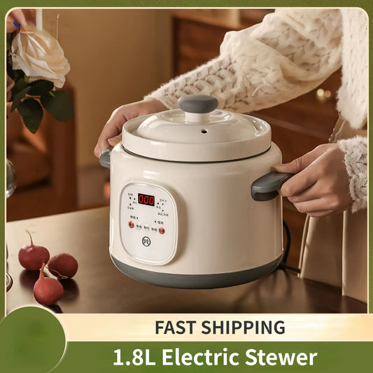 1800ML Electric Slow Stewer Household Home Automatic Stewing Pot Multi Cooker Ceramic Cooking Machine 220V