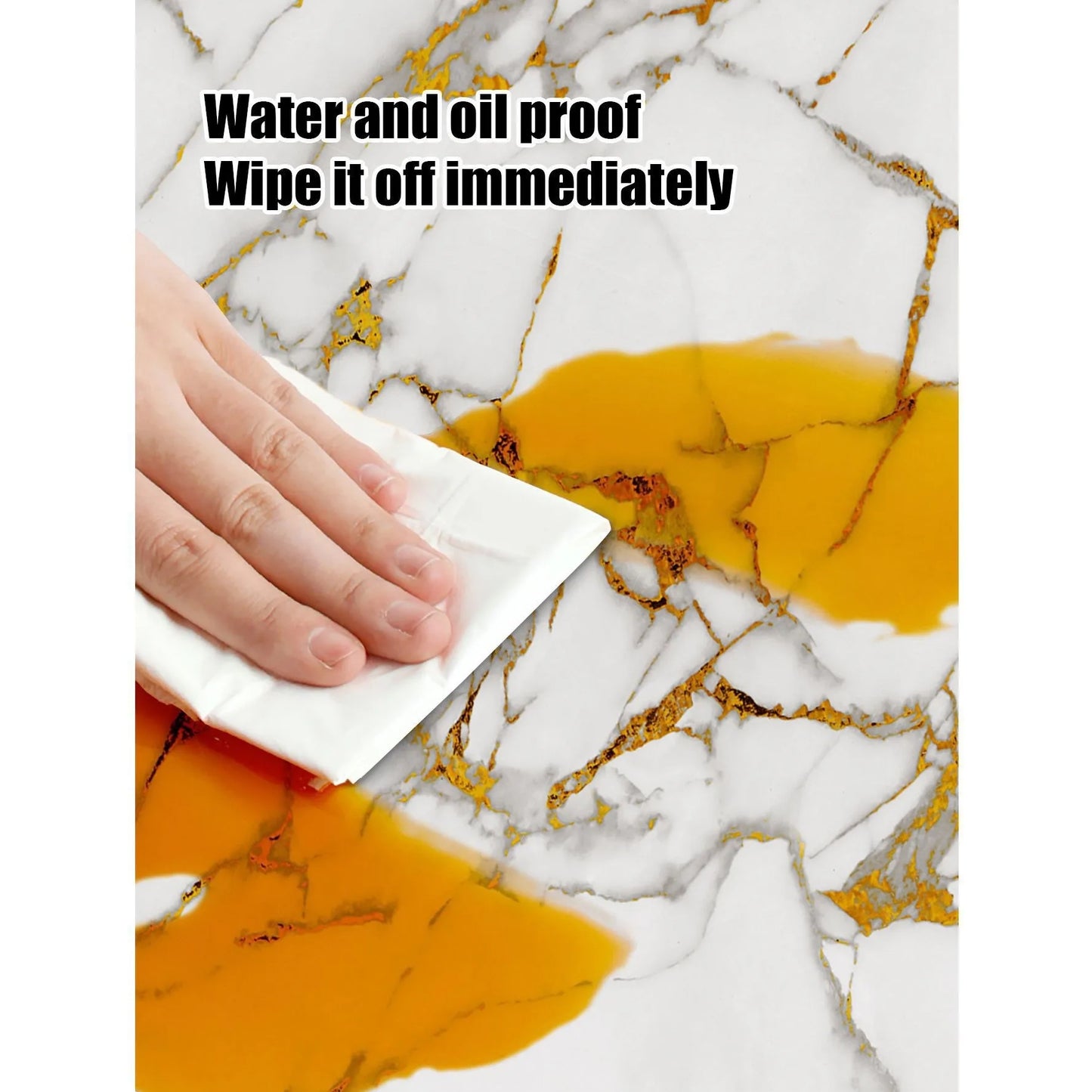 Marble Peel and Stick Backsplash Waterproof Washroom Wall Panels, Peel and Stick Tile, PVC Wall Panels for Kitchen