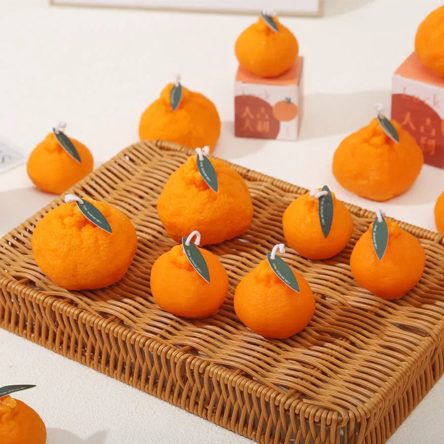 Internet celebrity Ugly Orange Aromatherapy Candle Soy Wax Creative Gift Shooting Props Scene Decoration Ornament