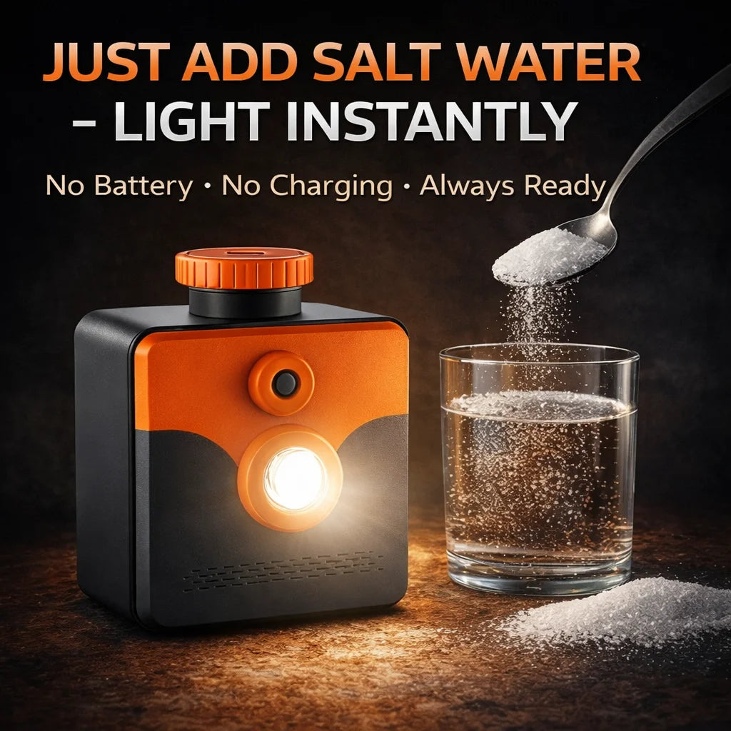 Disposable Salt Water Lamp Outdoor Portable Lantern Garden Tent Camp Backyard Fishing Camping Light Used for 300-400 Hours