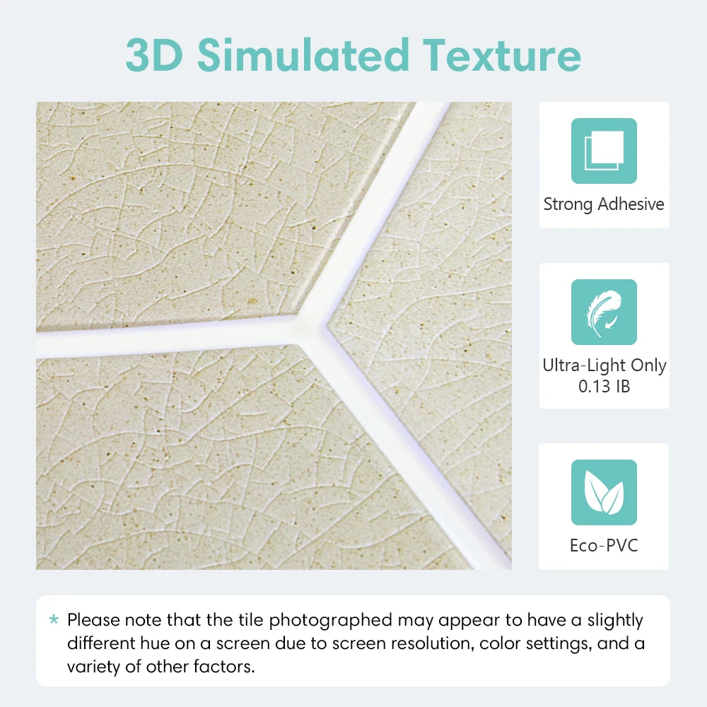 5/10 PCS PVC Peel and Stick 3D Wall Sticker, 11.8" x 11.8", Waterproof, Interior Decoration, Living Room Wall Decoration