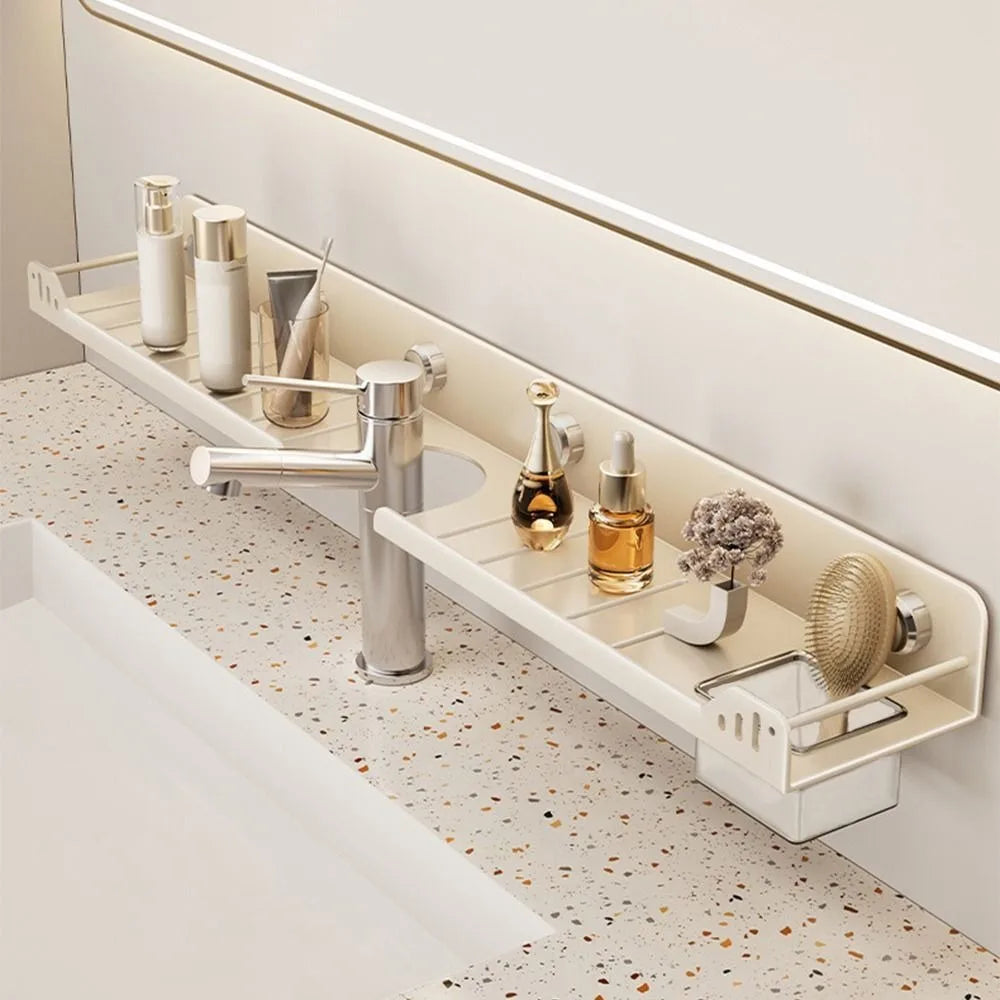 Suction Cup Bathroom Shelves Wall Mounted No-Drill U-Shaped Storage Rack Waterproof Removable Kitchen Floating Shelf Organizer