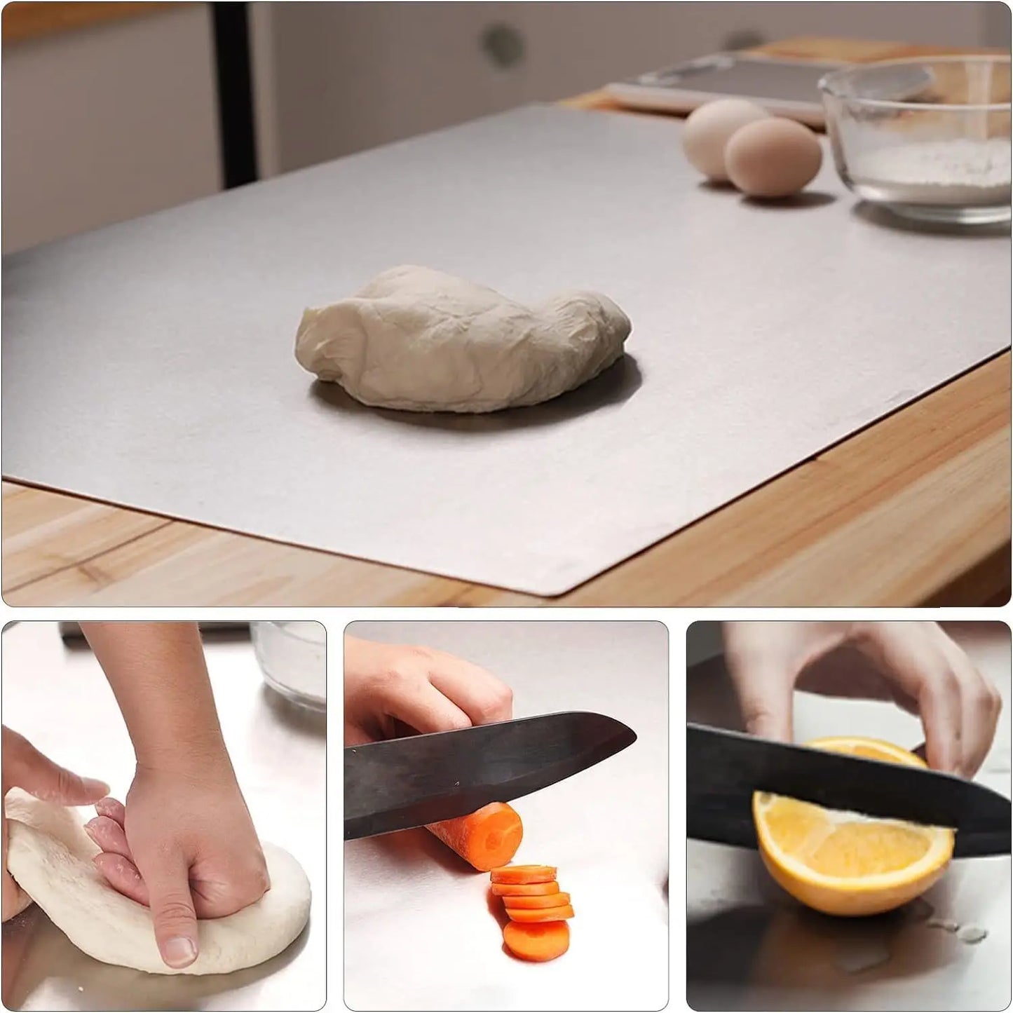 Food Grade Stainless Steel Chopping Board 304 Cutting Board Non-slip Edge Suitable for Cutting Vegetables Pastries Kitchen Tools