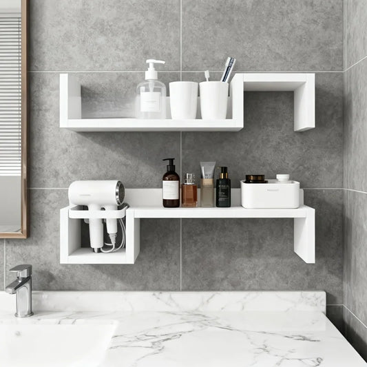 Wall Mounted Floating Shelves, Heavy-Duty Wall Storage and Display Rack Set, Thickened Board Hanging Shelves for Books
