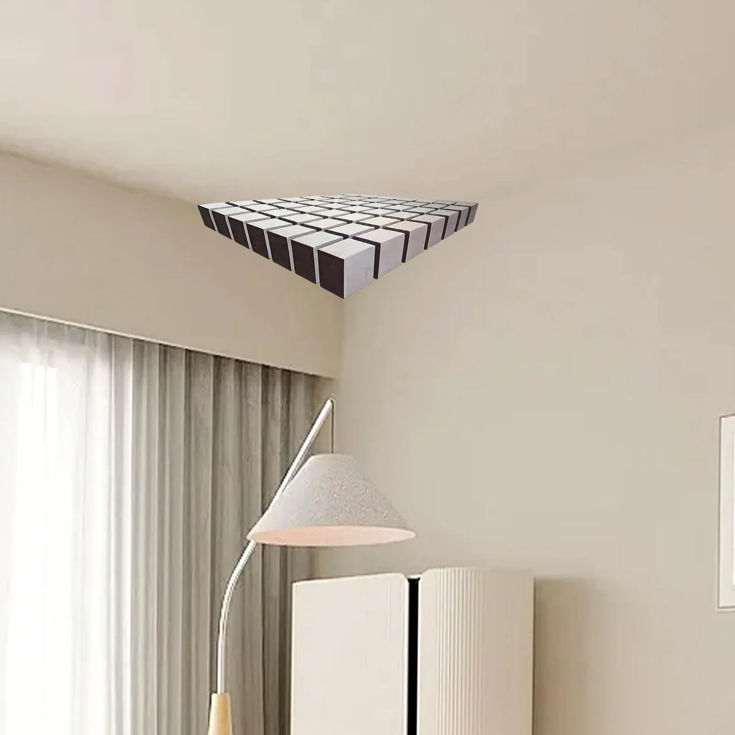3D Wall Art Optical Illusion Wall Decal Creative 3D Impossible Corners That Reshapes Reality Illusionary Wall Sticker Home Decor