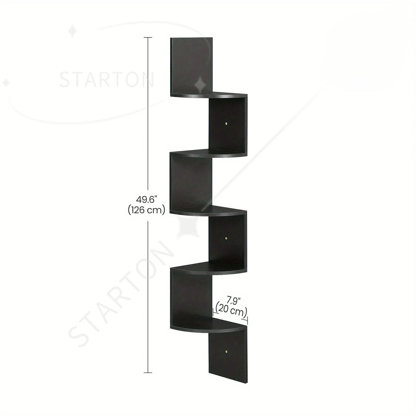 Space Saving Storage for Bedroom, Living Room, Bathroom, Home Office 5-Tier Corner Shelf, Wall Mounted Floating Shelves