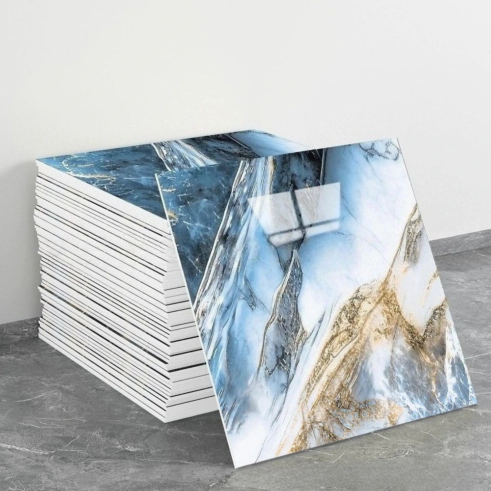 Waterproof Peel and Stick Marble Wall Tiles11.8x11.8 in Self Adhesive PVC Panels for Bathroom Kitchen and Living Room