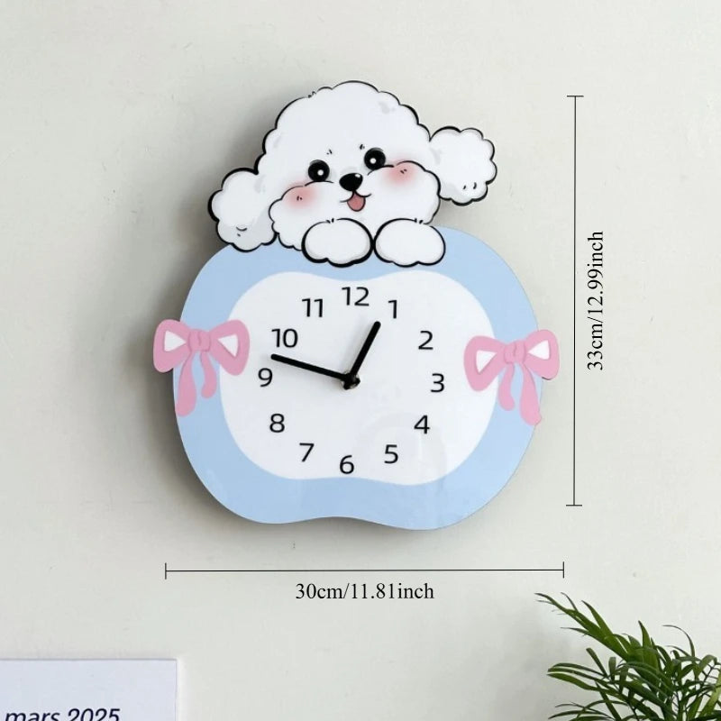 Cute Swing Clock, Silent Decoration, Creative Clock, Pet Living Room, Cartoon Dog Wall Clock