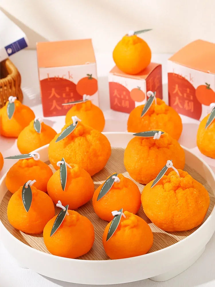 Internet celebrity Ugly Orange Aromatherapy Candle Soy Wax Creative Gift Shooting Props Scene Decoration Ornament