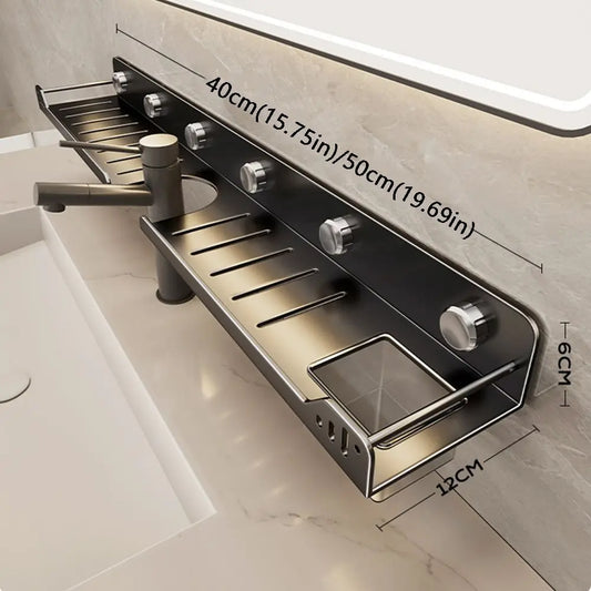 Suction Cup Bathroom Shelves Wall Mounted No-Drill U-Shaped Storage Rack Waterproof Removable Kitchen Floating Shelf Organizer
