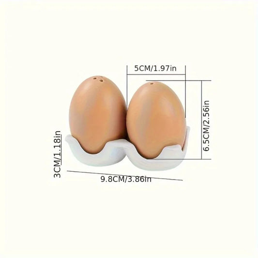 Salt and Pepper Shaker, 2Pcs Creative Ceramics Egg Model Seasoning Cruet Decorative Porcelain Salt and Pepper Caster Kitchen Condiment Bottle Dining