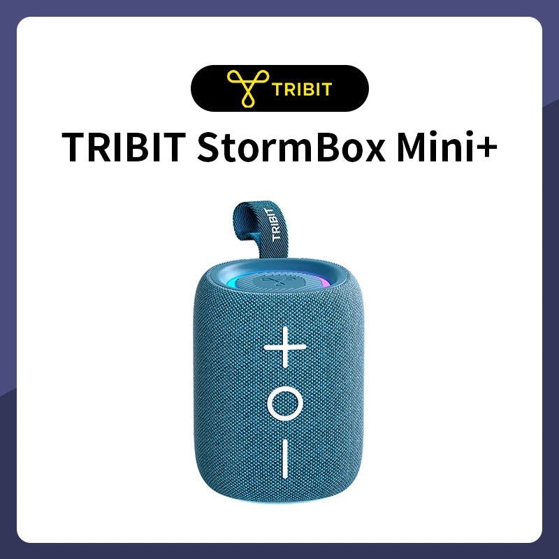 TRIBIT StormBox Mini+ Bluetooth Speaker, 12W 360° Sound With XBass, LEDs, 12 Hours playtimes, IPX7 Waterproof For Hiking Outdoor