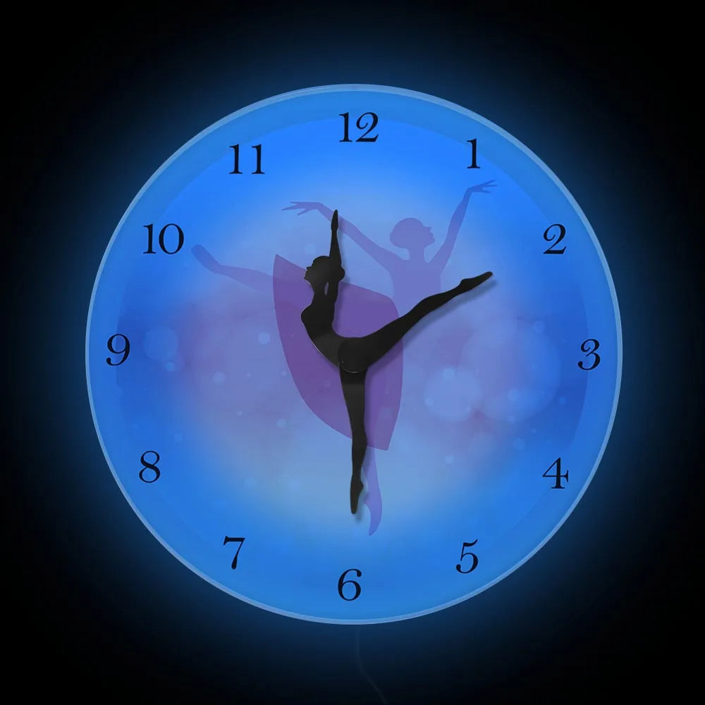 Girl Bedroom Decor Ballet Girl Princess Pink Wall Clock Baby Girl Dancing Wall Clock Ballerina Moving Leg Dancing Clock Watch