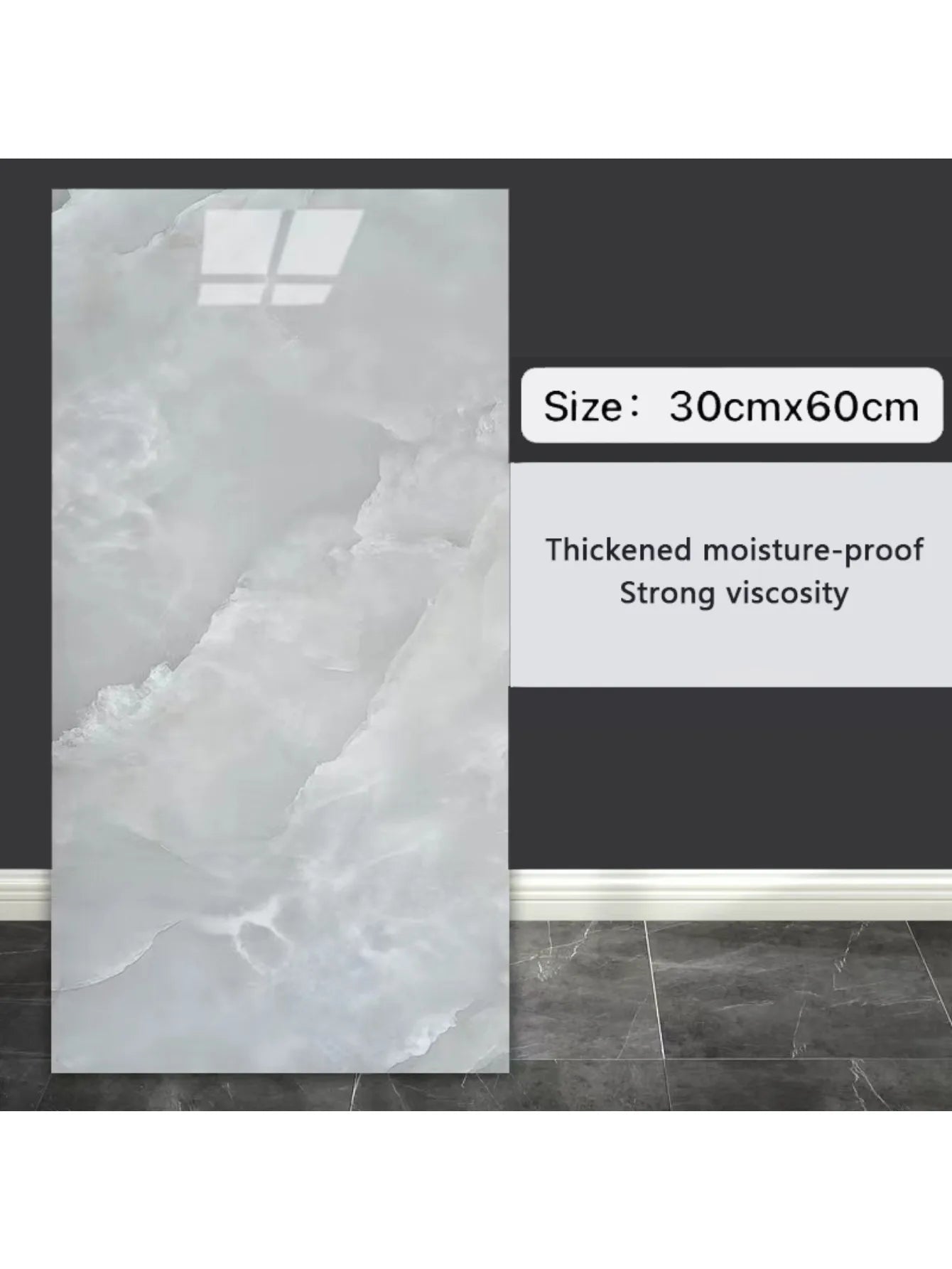 10-Pack Self-Adhesive Marble Tile Stickers – Waterproof 30x60cm PVC Peel-and-Stick Tiles for Kitchen & Bathroom Walls/Floors