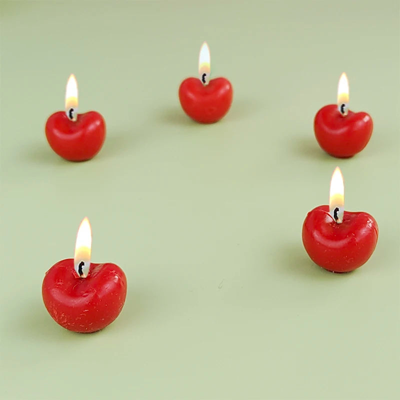 Cherry Birthday Cake Candle Cherry Fruit Candle Pink Girl Cute Candle Creative Children's Cartoon Candle