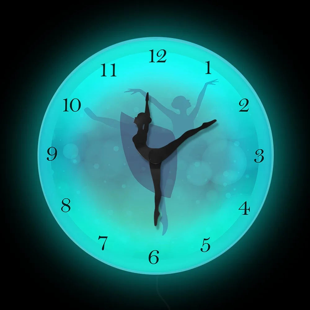 Girl Bedroom Decor Ballet Girl Princess Pink Wall Clock Baby Girl Dancing Wall Clock Ballerina Moving Leg Dancing Clock Watch