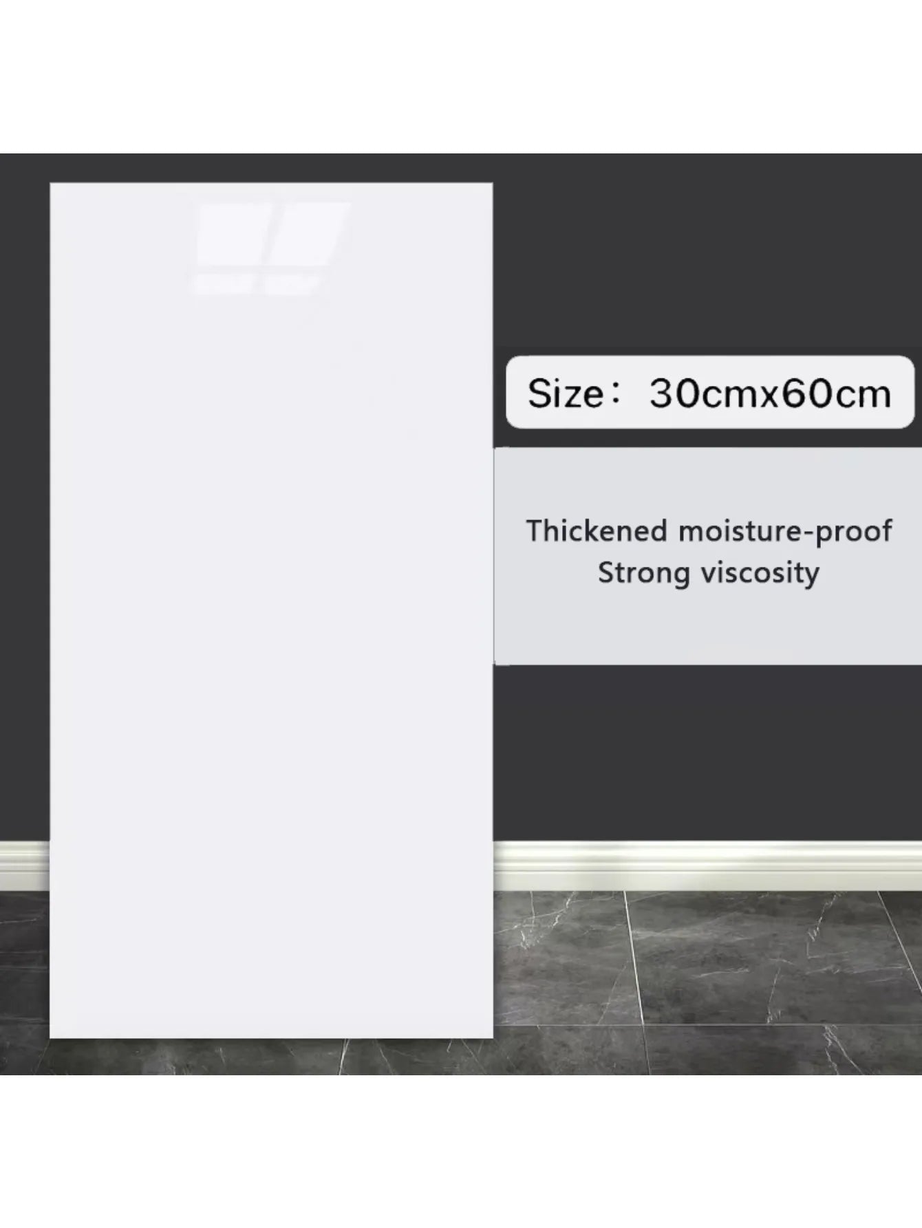 10-Pack Self-Adhesive Marble Tile Stickers – Waterproof 30x60cm PVC Peel-and-Stick Tiles for Kitchen & Bathroom Walls/Floors