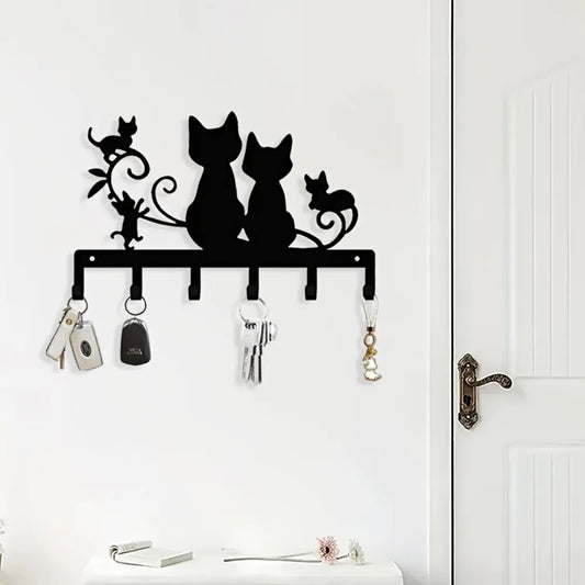 1pc Metal Black Cat Wall Art Aluminum Iron Painting Hanging Ornament Home Decor Kitchen Living Room
