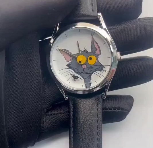 Mouse and Cat Funny Watch eye catching