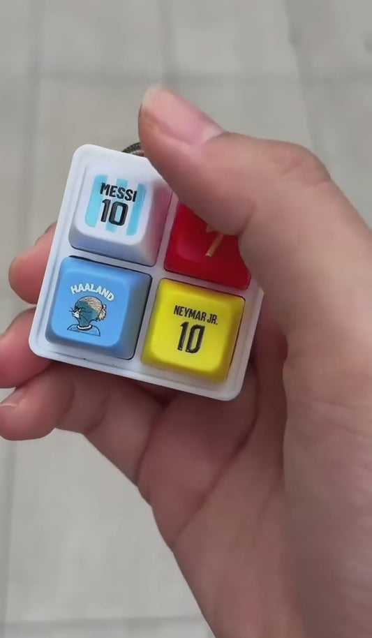 Football Star Sound & Light Button Toy – Ronaldo, Messi, Mbappé & Haaland Fan Desk Game and Soccer Gift