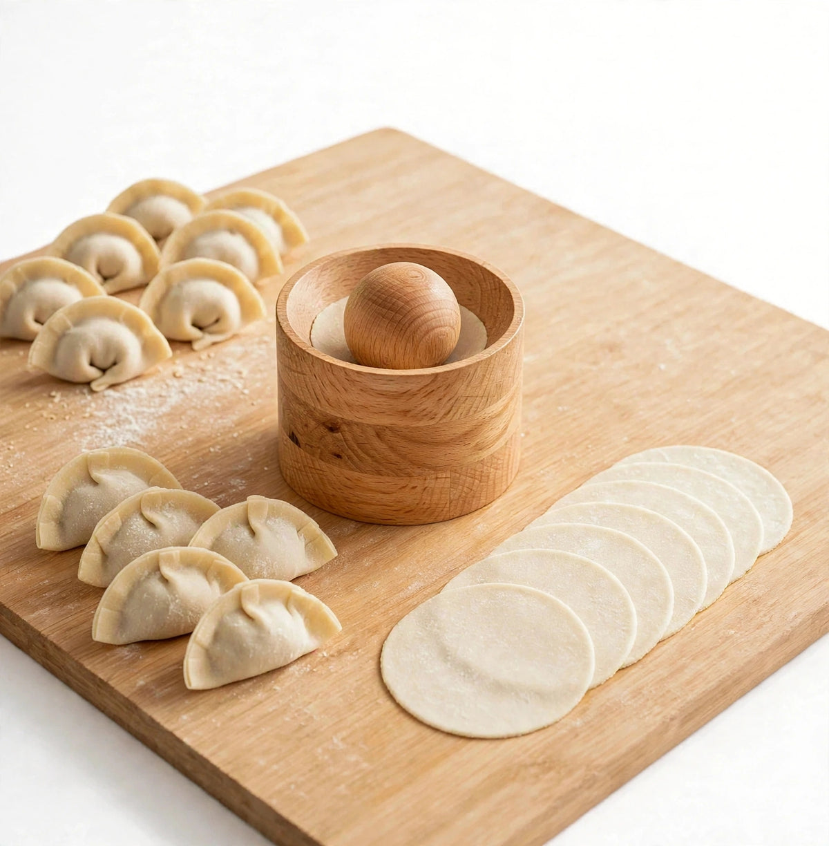 Wooden Dumpling Maker Round Kitchen Mold