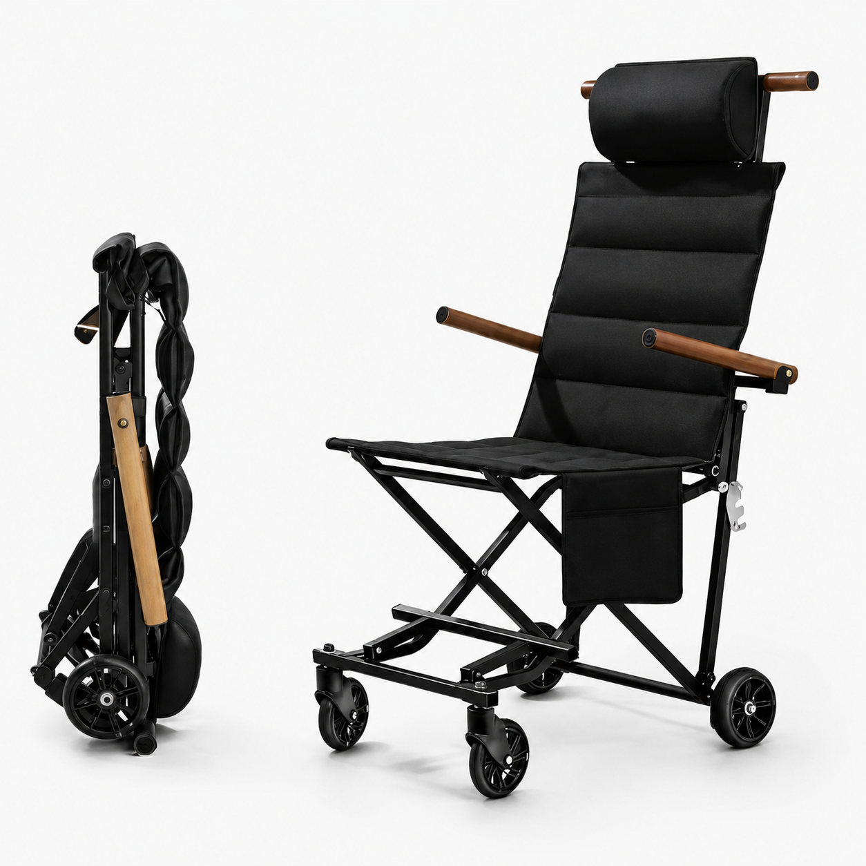 Folding Wheelchair Lightweight Outdoor Folding Dolly For Travel