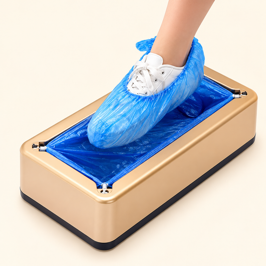 Shoe Cover Dispenser Fits Up To US 11 With  Disposable Plastic Covers