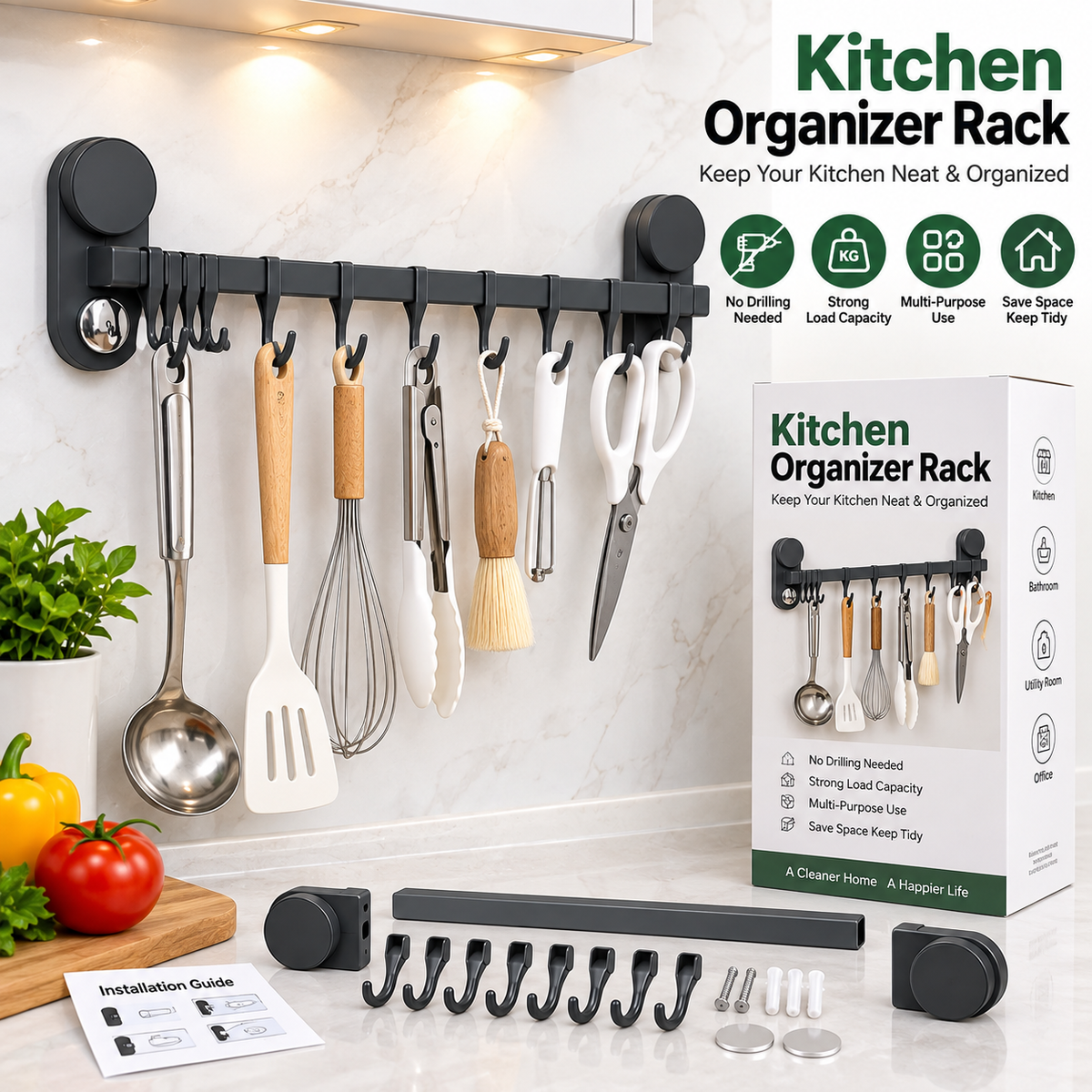 Multi-Purpose Kitchen Organizer Rack