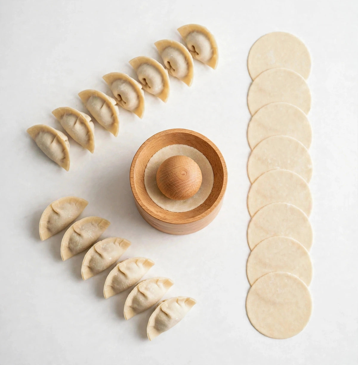 Wooden Dumpling Maker Round Kitchen Mold