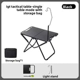 Tactical Folding Table [Black] Storage Bag Light Stand